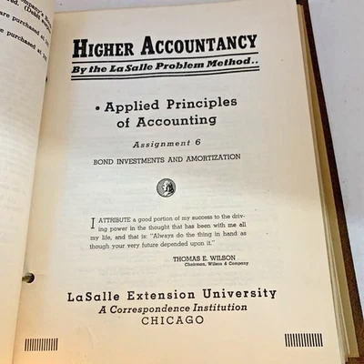Applied Principles of Accounting Higher Accountancy Series Binder Book 1941 Vtg - Image 1 of 4