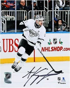 Anze Kopitar Los Angeles Kings Signed 8x10 Alternate w/Puck Photo - Picture 1 of 2