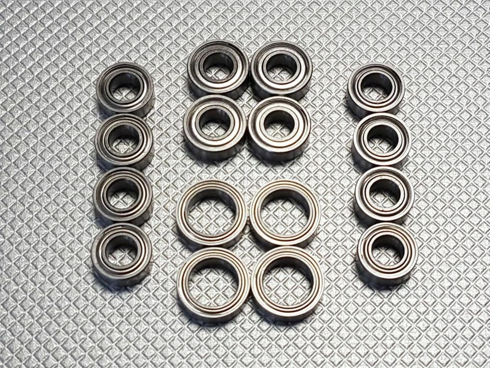 KUGELLAGER SATZ FÜR TAMIYA TT-02 MODELLE 16 LAGER MIT STAHLDICHTUNG - Bild 1 von 1