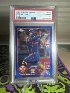 Jose Altuve 2023 Topps Chrome Logofractor L/E #112 Blue /150 PSA 10 Gem Mint - Picture 1 of 2