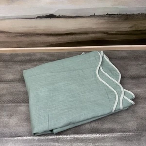 "Cortina de ducha West Elm Ripple 74""x74"" manchas de algodón verde celadón leer lavada" - Imagen 1 de 7