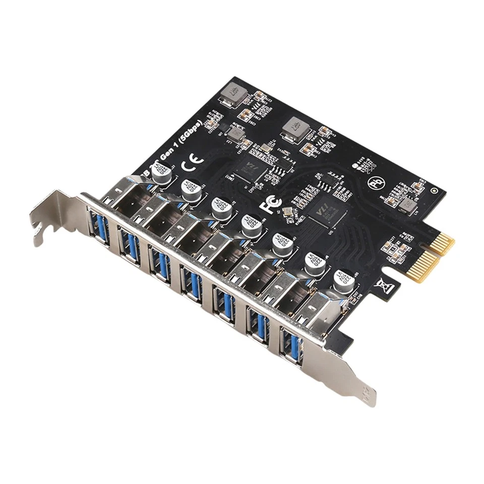 1X(Scheda di Espansione PCIE USB 3.2 GEN1 A 7 Porte da 5 Gbps, Adattatore H8579 - Immagine 1 di 1