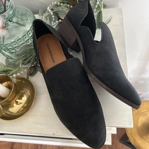 Lucky Brand Womens SZ 11 M Cahill Soft Black Leather Slip On Flats Loafers Shoes - Picture 1 of 8