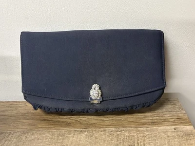 Vintage 60s Garay Handbag Purse Clutch Blac Evening Bag Snap Closure 8”x5” - Image 1 of 4