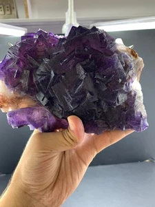 Top Quality Cubic Fluorite + Dog Tooth Calcite Specimen 2.2kg Crystal Mineral - Picture 1 of 5
