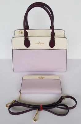 KATE SPADE MADISON BOLSO DE HOMBRO MEDIANO CARTERA BOLSO DE MANO CUERO LILA BLOQUES DE COLORES Foto 1 de 4