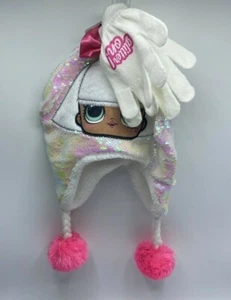 Girls One Size (4-16) LOL Surprise Sequin Winter Hat & Glove Set Soft Cozy - Picture 1 of 7
