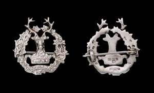 Broche Gordon Highlanders 2 partes Sello Plata - Imagen 1 de 1