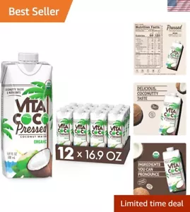 Vita Coco Organic Coconut Water Pressed More Coconutty Flavor Pack of 12 - Picture 1 of 8