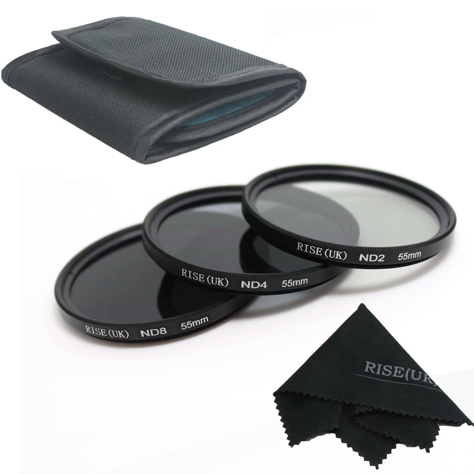RISE(UK)55MM ND Neutral Density Filter Set ND2 ND4 ND8 for Canon Nikon DSLR Lens - Image 1 of 4
