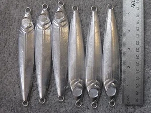 6 fishing bulk jigs lures 8oz anchovy vertical jigging no hooks    - Picture 1 of 1