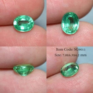 Corindón de laboratorio de zafiro verde ovalado 8x6 mm - Imagen 1 de 15