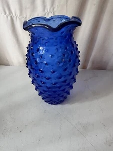 Vintage Cobalt Blue Hobnail Vase - Picture 1 of 3