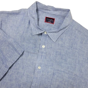 Untuckit Mens 2XL Blue Button Up Short Sleeve 100% Linen - Picture 1 of 6
