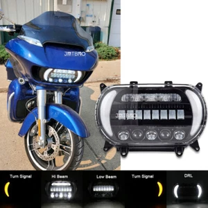 LED Headlight Projector Headlamp Turn Signal Hi/Lo Beam For Harley Road Glide US - Picture 1 of 11