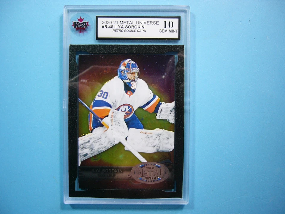 2020/21 SKYBOX METAL UNIVERSE HOCKEY CARD R-48 ILYA SOROKIN RETRO ROOKIE KSA 10 - Image 1 of 2