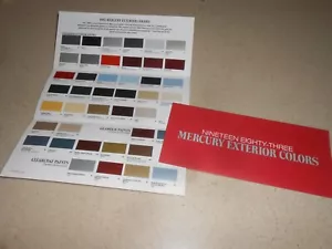 1983 MERCURY EXTERIOR COLORS / PAINT COLOR CHIPS BROCHURE CAPRI ZEPHYR MARQUIS + - Picture 1 of 1