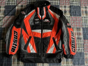 Castle X Racing Snowmobile Jacket Neon Orange & Black Men’s Sz S Great Condition - Picture 1 of 10
