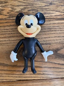 Vintage 7” Hard Plastic Mickey Mouse Posable Moveable Figure Disney - Picture 1 of 11