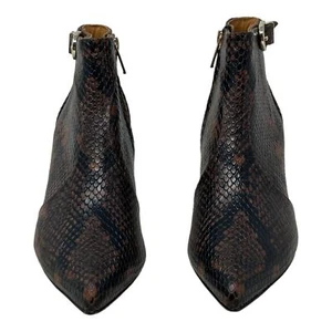 Joie Rawly Snakeskin Embossed Leather Ankle Boots Sz 36 - Picture 1 of 14