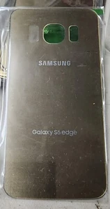 OEM Samsung Galaxy S6 Edge Original Battery Door Glass Back Cover - Gold - Picture 1 of 2