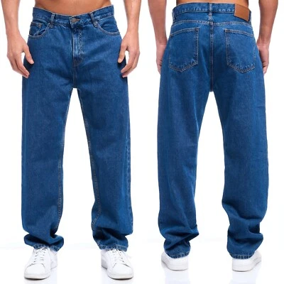 Herren Jeans Hose Baggy Stretch Denim BLAU Jeanshose Regular Fit Übergröße - Bild 1 von 4