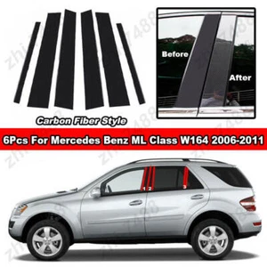 6Pcs Window Door Mirror Pillar Post Cover Trim For Benz M ML Class W164 2006-11 - Bild 1 von 8