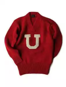 WILSON SPORTARTIKEL PULLOVER UNIVERSITÄT VON UTAH rot Herren Tops 20er Jahre Vintage - Bild 1 von 9