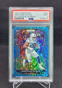 2020 Jonathan Taylor Panini No Huddle Blue Prizm Rookie # 18/79 PSA 9