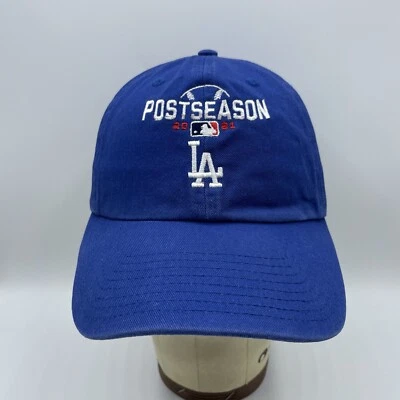 Los Angeles Dodgers Hat 47 Brand Blue Strapback Baseball Dad Cap Postseason 2021 - Image 1 of 4