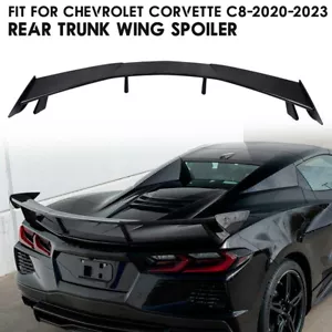 Se adapta a Corvette C8 2020-23 aspecto fibra de carbono tapa maletero trasero alerón de ala alta ABS - Imagen 1 de 8