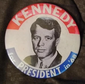 Senator Robert F. Bobby Kennedy for President 68 large 3.5" photo button pin NEW - Picture 1 of 1