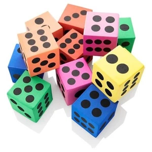 Foam Dice Pack Children Learning Play Colour Number Counting Skill Board Games - Picture 1 of 5