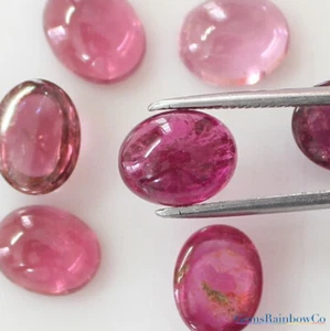 9x7mm and 10x8mm Pink Tourmaline Oval Cabochon Loose gemstone AA Quality - Picture 1 of 6