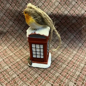 London Telephone Booth Christmas Ornament Museum Souvenir UK 3” Tall - Picture 1 of 6