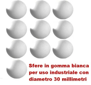 10 pezzi - SFERE IN GOMMA BIANCA D 30 mm piena per uso industriale palle palline - Imagen 1 de 1