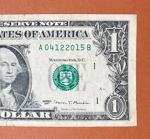 April 12, 2015 ; 4 December 2015 (A 04122015 B) Birthday Note $1 One Dollar Bill - Picture 1 of 3