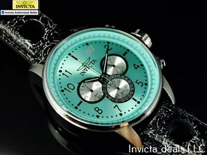 NEW Invicta Men's 48mm S1 RALLY GPX Chronograph TURQUOISE DIAL Leather SS Watch - Picture 1 of 18