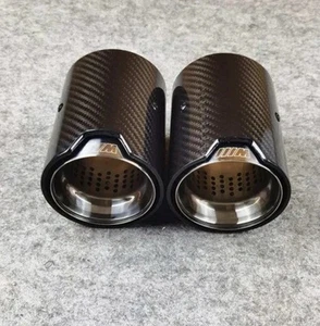 2 x BMW M135i/M140i/M235i/M240i MP Black Carbon Fibre Exhaust Tips (F20/F21/F22) - Picture 1 of 7