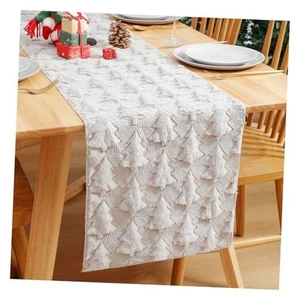Weihnachtsbaum Weich Plüsch Kunstfell Weihnachten Tischläufer 13X72 Zoll Weiß - Bild 1 von 7