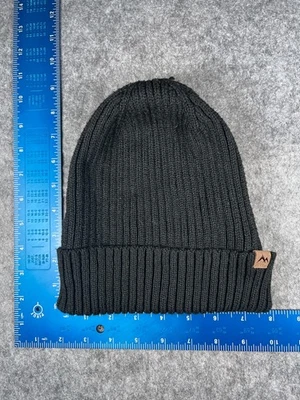 George Beanie Toque Adult One Size Black Ribbed Knit 100% Polyester Lined - Image 1 of 4