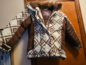Pinzel Sno girls size 6 coat full zip,hood,faux fur enhanced, zippered pockets - Picture 1 of 14