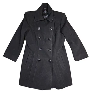 Collection by Gallery Wool Blend Double Breasted Coat Black Size M - Bild 1 von 7