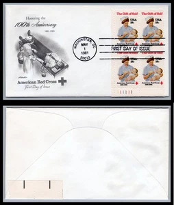 US FDC # 1910 18c Red Cross Artmaster Plate Block LL 1981, 9Q1062 - Picture 1 of 1