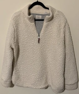 Pullover sherpa vintage resistente alle intemperie foderato in pile 1/4 zip tasche XXL - Foto 1 di 9