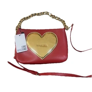 Love Moschino Red Heart Shoulder Crossbody Zipper Purse-Red/Gold NWT ๐ - Picture 1 of 6