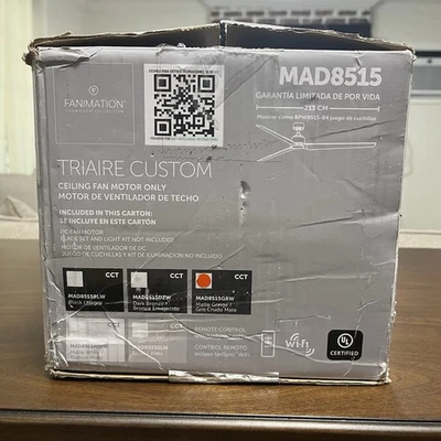 Fanimation TriAire Custom Indoor/Outdoor Ceiling Fan in Matte Greige MOTOR ONLY - Image 1 of 4