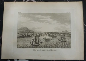 GRIECHENLAND - Vue de la Ville de Prevesa antiker Kupferstich 18.-19. Jahrhundert - Bild 1 von 1
