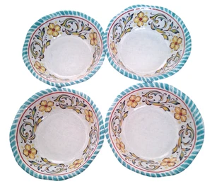 4 Melamine bowls Teal Multicolor 8" - Picture 1 of 6