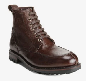Allen Edmonds Rainier Blucher-Stiefel mit geteilter Zehenpartie braun genarbtes Leder Größe 12 - Bild 1 von 8